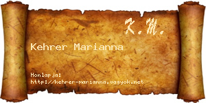Kehrer Marianna névjegykártya
